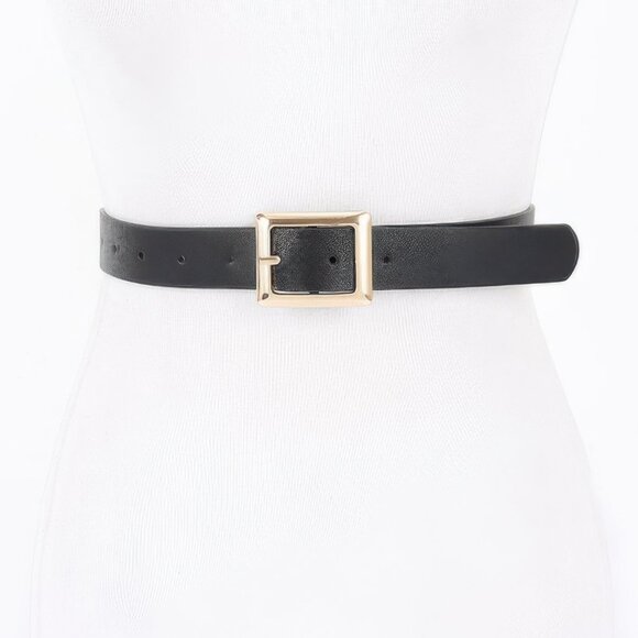 Simple Square Buckle Faux Leather Belt - Picture 1 of 7